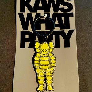 *NWT* Kaws *WHAT A PARTY* (Yellow) Keychain BKM